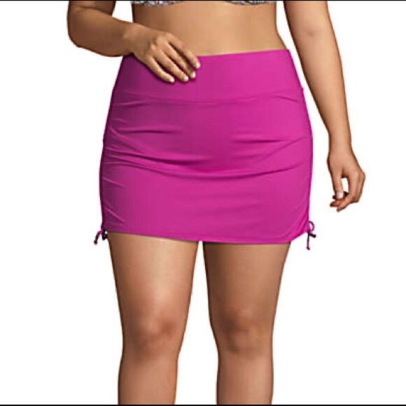 Land’s End Plus Standard size adjust swim skirt bathing suit rose violet Various - Picture 6 of 6